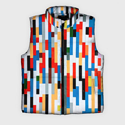 Мужской жилет Геометрическое множество разноцветных блоков, цвет: 3D-черный