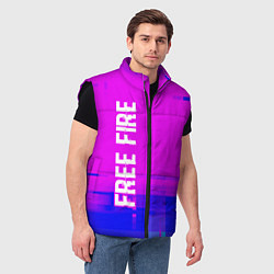 Мужской жилет Free Fire glitch text effect: по-вертикали, цвет: 3D-черный — фото 2
