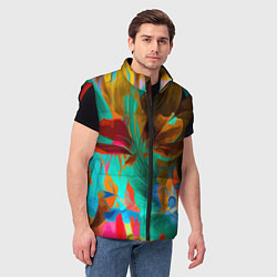 Мужской жилет Растительная абстрактная композиция, цвет: 3D-красный — фото 2