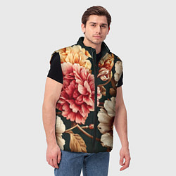 Мужской жилет Цветы в стиле рококо, цвет: 3D-черный — фото 2
