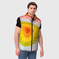 Мужской жилет Красно-жёлто-оранжевый паттерн, цвет: 3D-черный — фото 2