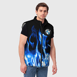 Мужской жилет BMW fire, цвет: 3D-светло-серый — фото 2