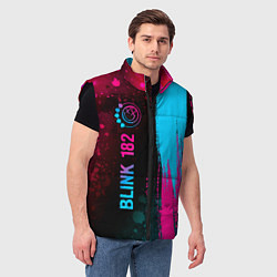 Мужской жилет Blink 182 - neon gradient: по-вертикали, цвет: 3D-черный — фото 2