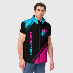 Мужской жилет Hoffenheim - neon gradient: надпись, символ, цвет: 3D-черный — фото 2