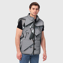 Мужской жилет Металлическая хаотичная броня, цвет: 3D-светло-серый — фото 2