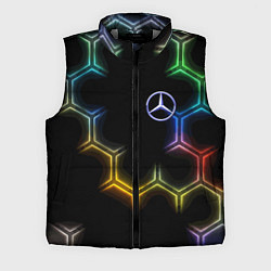 Мужской жилет Mercedes - neon pattern, цвет: 3D-светло-серый