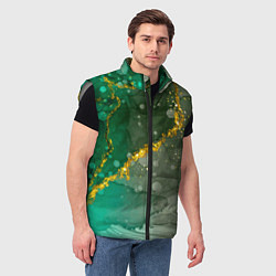 Мужской жилет Изумрудная фантазия, цвет: 3D-светло-серый — фото 2