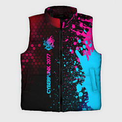 Мужской жилет Cyberpunk 2077 - neon gradient: по-вертикали, цвет: 3D-черный