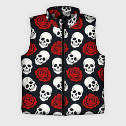 Мужской жилет Весёлые черепки и розы