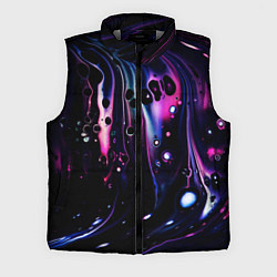 Мужской жилет Фиолетовая вода и краски, цвет: 3D-светло-серый