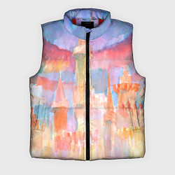 Мужской жилет Город света акварель