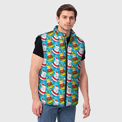 Мужской жилет Санта новогодний, цвет: 3D-черный — фото 2