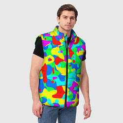 Мужской жилет Форма маляра - кляксы, цвет: 3D-черный — фото 2