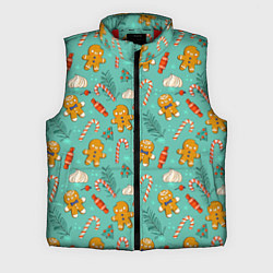 Мужской жилет Новогодний паттерн с печеньем и конфетами