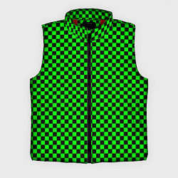Мужской жилет Зелёная шахматка - паттерн, цвет: 3D-красный