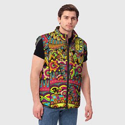 Мужской жилет Этно кот, цвет: 3D-светло-серый — фото 2