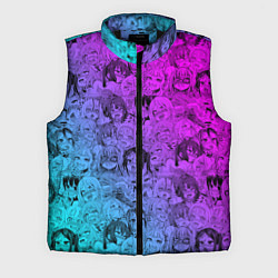 Мужской жилет Ахегао девушки градиент, цвет: 3D-черный