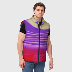 Мужской жилет Волнообразные листы разных цветов, цвет: 3D-красный — фото 2