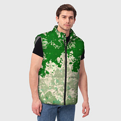 Мужской жилет Абстракция в зелёных тонах, цвет: 3D-светло-серый — фото 2