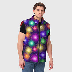 Мужской жилет Праздничный салют - фейерверк, цвет: 3D-красный — фото 2