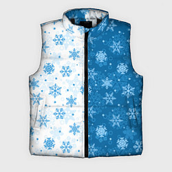 Мужской жилет Красивые снежинки, цвет: 3D-черный