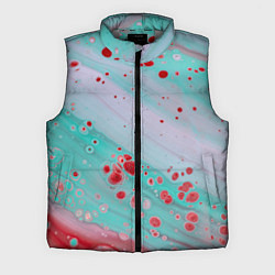 Мужской жилет Волнообразные красные и голубые краски, цвет: 3D-светло-серый