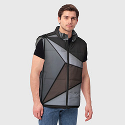 Мужской жилет Металлическая геометрическая броня, цвет: 3D-светло-серый — фото 2