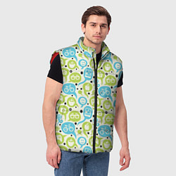 Мужской жилет Геймпад, велосипед и смайл в пузыре, цвет: 3D-красный — фото 2