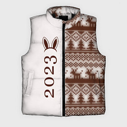 Мужской жилет Кролик 2023 ушки: по-вертикали на светлом, цвет: 3D-черный