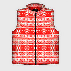 Мужской жилет New Year snowflake pattern, цвет: 3D-красный