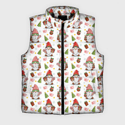 Мужской жилет Рождественские гномы с подарками, цвет: 3D-черный