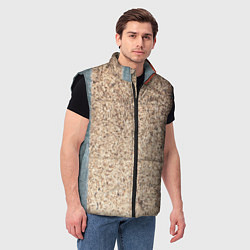 Мужской жилет Синие, белые и красные камни, цвет: 3D-черный — фото 2