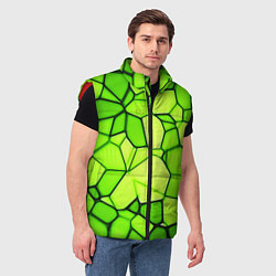 Мужской жилет Неоновые салатовые осколки, цвет: 3D-красный — фото 2