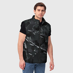 Мужской жилет Огромное множество тёмных кубов и шаров, цвет: 3D-черный — фото 2