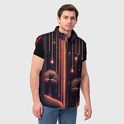 Мужской жилет Неоновый тропический дождь, цвет: 3D-красный — фото 2