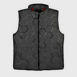 Мужской жилет Abstraction hexagon grey, цвет: 3D-красный