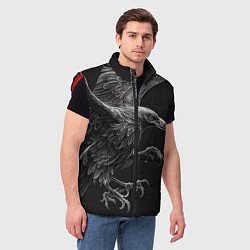 Мужской жилет Черно-белый ворон, цвет: 3D-красный — фото 2
