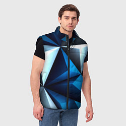 Мужской жилет Абстрактные грани текстура, цвет: 3D-черный — фото 2