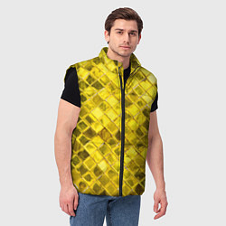 Мужской жилет Золотые ромбы, цвет: 3D-черный — фото 2