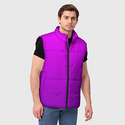 Мужской жилет Ярко-фиолетовый градиент, цвет: 3D-черный — фото 2