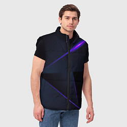 Мужской жилет Geometry stripes neon stiil, цвет: 3D-черный — фото 2