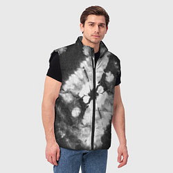 Мужской жилет Черно-белый тай-дай, цвет: 3D-черный — фото 2