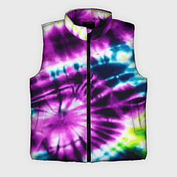 Мужской жилет Тай дай фиолетовый узор, цвет: 3D-черный