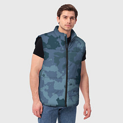 Мужской жилет Камуфляж синий, цвет: 3D-черный — фото 2