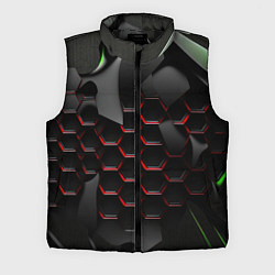 Мужской жилет Красные изогнутые соты, цвет: 3D-черный