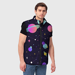 Мужской жилет Разнообразие галактики, цвет: 3D-черный — фото 2