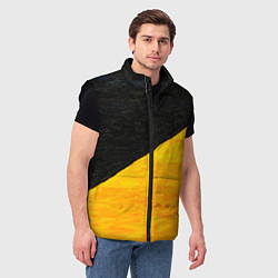 Мужской жилет Черно-желтые масляные краски, цвет: 3D-черный — фото 2