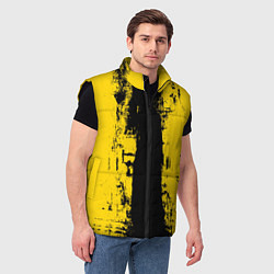 Мужской жилет Вертикальная черно-желтая полоса Cyberpunk 2077, цвет: 3D-черный — фото 2