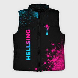 Мужской жилет Hellsing - neon gradient: надпись, символ, цвет: 3D-черный