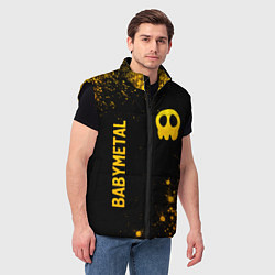 Мужской жилет Babymetal - gold gradient: надпись, символ, цвет: 3D-черный — фото 2